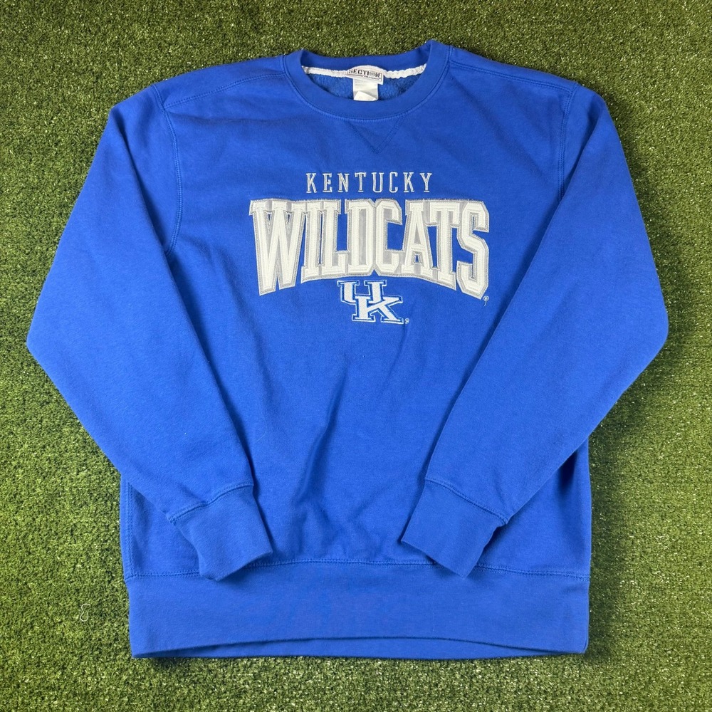 Section 101 Majestic Kentucky Wildcats Blue Crewneck Sweatshirt Mens Medium UK